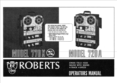 770X R-Player Roberts Electronics Inc.; Los Angeles CA, build 1965