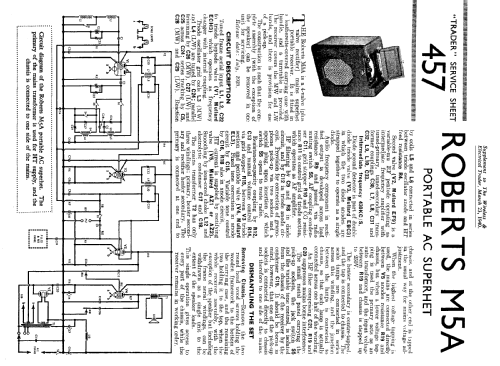 M5A; Roberts Radio Co.Ltd (ID = 1258676) Radio