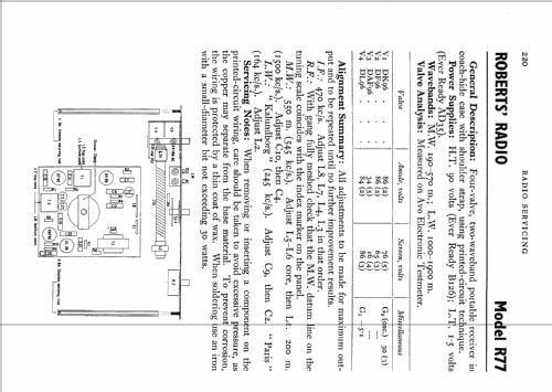 R77; Roberts Radio Co.Ltd (ID = 563712) Radio