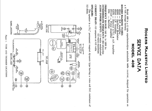 Automobile Radio 408; Rogers-Majestic, (ID = 2207221) Autoradio