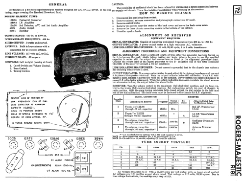 R181B ; Rogers-Majestic, (ID = 2293121) Radio