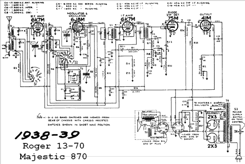 Rogers 13-70 Ch= 8R721; Rogers-Majestic, (ID = 665798) Radio