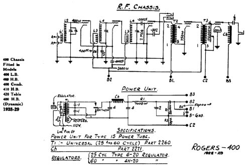 Rogers 400 Combination Ch= 400; Rogers-Majestic, (ID = 656072) Radio