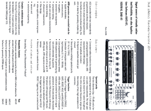 Dual Arbitrary Waveformgenerator ADS; Rohde & Schwarz, PTE (ID = 485455) Equipment