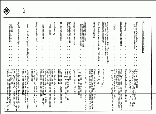 Selektomat USWV BN15221; Rohde & Schwarz, PTE (ID = 564399) Equipment