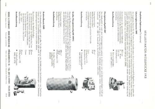 Verlustfaktor-Messbrücke VKB ; Rohde & Schwarz, PTE (ID = 1395310) Equipment