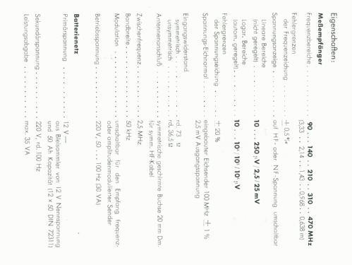 Feldstärke-Meßgerät 87 - 470 MHz HFD ; Rohde & Schwarz, PTE (ID = 2571575) Equipment