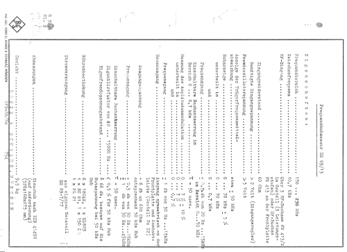 Frequenzhubmesser HS 89/13; Rohde & Schwarz, PTE (ID = 1971247) Equipment