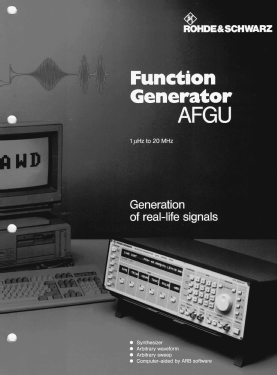 Function Generator AFGU 377.5000.02; Rohde & Schwarz, PTE (ID = 3056542) Ausrüstung