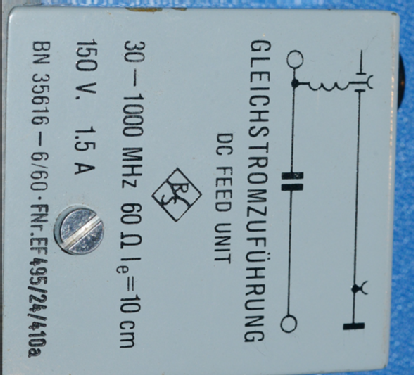 Gleichstromzuführung - DC Feed Unit BN 35616-6/60; Rohde & Schwarz, PTE (ID = 2630495) Misc