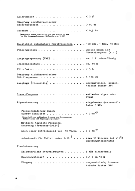 Normalfrequenz-Generator - Frequency Synthesizer XUC BN 444467; Rohde & Schwarz, PTE (ID = 2879486) Equipment