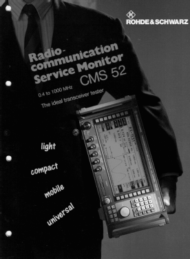 Radiocommunication Service Monitor 0,4...1000 MHz CMS52; 840.0009.52; Rohde & Schwarz, PTE (ID = 3042437) Equipment