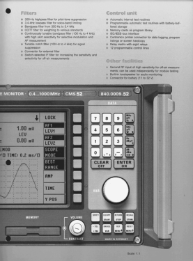 Radiocommunication Service Monitor 0,4...1000 MHz CMS52; 840.0009.52; Rohde & Schwarz, PTE (ID = 3042441) Equipment