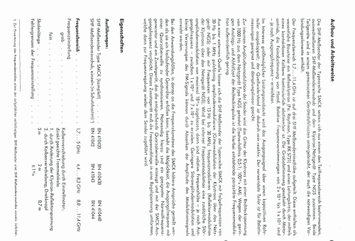 SHF-Mess-Sender SMCK BN 410420, 410430, 410440; Rohde & Schwarz, PTE (ID = 2669469) Equipment