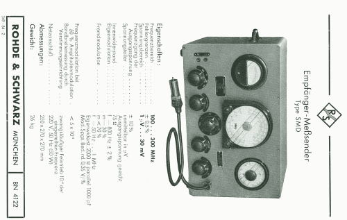 Empfänger-Meßsender SMD BN4122; Rohde & Schwarz, PTE (ID = 2570175) Equipment