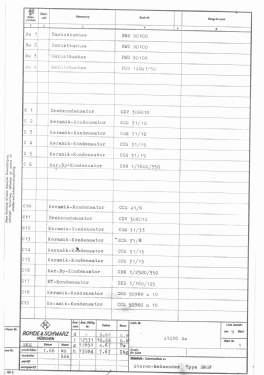 Stereo-Mess-Sender Signal Generator SMSF BN41410 /50 /60; Rohde & Schwarz, PTE (ID = 2868452) Equipment