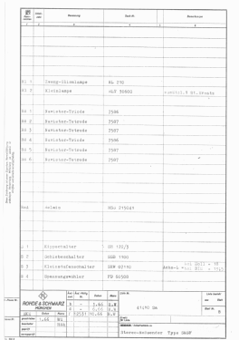 Stereo-Mess-Sender Signal Generator SMSF BN41410 /50 /60; Rohde & Schwarz, PTE (ID = 2868459) Equipment