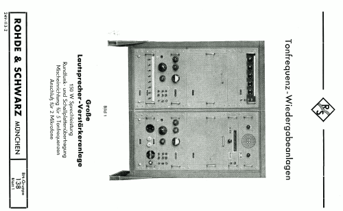 Tonfrequenz-Wiedergabeanlagen BN-Gruppe 138; Rohde & Schwarz, PTE (ID = 2564477) Verst/Mix