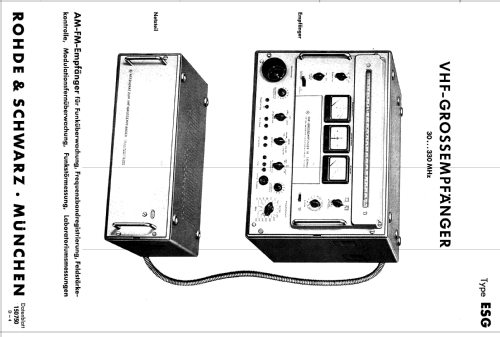 VHF-Großempfänger ESG ; Rohde & Schwarz, PTE (ID = 1925745) Commercial Re