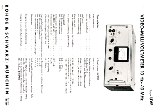 Video-Millivoltmeter UVF ; Rohde & Schwarz, PTE (ID = 2095320) Equipment