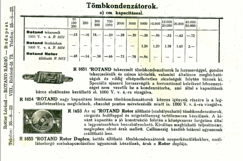 Állítható, Trimmer Capacitor 25-5000 pF; Rotand Rádió; (ID = 2684125) Radio part