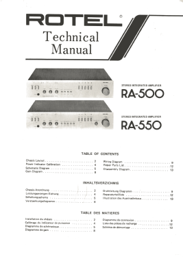 Stereo Integrated Amplifier RA-550; Rotel, The, Co., Ltd (ID = 2995851) Ampl/Mixer