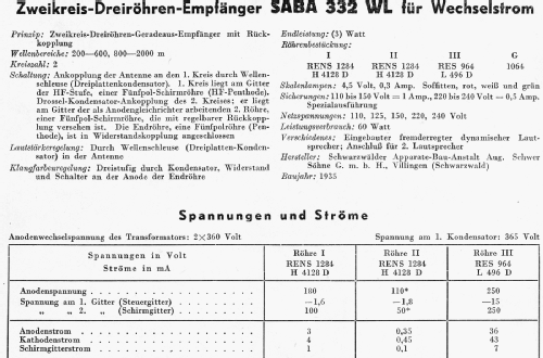 332WL; SABA; Villingen (ID = 3081361) Radio