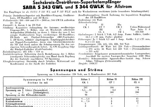 343GWL; SABA; Villingen (ID = 3070414) Radio