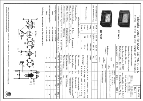 S-357WK oder 357WKP; SABA; Villingen (ID = 287669) Radio