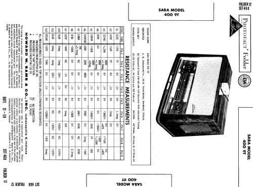 400 Automatic 9T; SABA; Villingen (ID = 607309) Radio