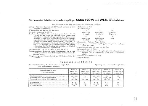 520WL; SABA; Villingen (ID = 213688) Radio