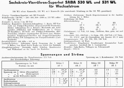 530WL; SABA; Villingen (ID = 3080986) Radio