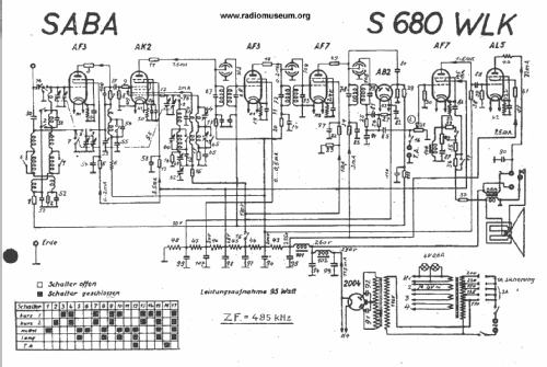 S-680WLK 680WLK; SABA; Villingen (ID = 21829) Radio