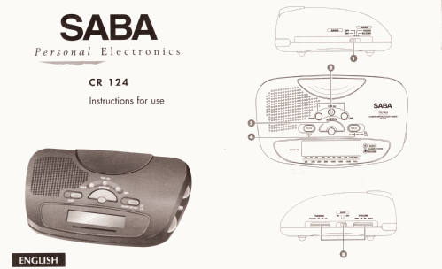 FM/AM 2-Band Digital Clock Radio CR124; SABA; Villingen (ID = 2557836) Radio