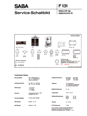 Electronic Pro FP 30; SABA; Villingen (ID = 2872002) Television