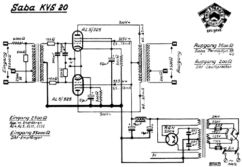 KVS20; SABA; Villingen (ID = 1800461) Ampl/Mixer