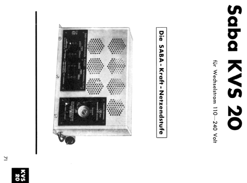 KVS20; SABA; Villingen (ID = 1800462) Ampl/Mixer