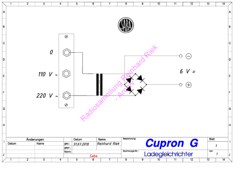 Ladegleichrichter Cupron G ; SABA; Villingen (ID = 1221064) Power-S