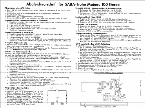 Mainau 100 Stereo; SABA; Villingen (ID = 27400) Radio