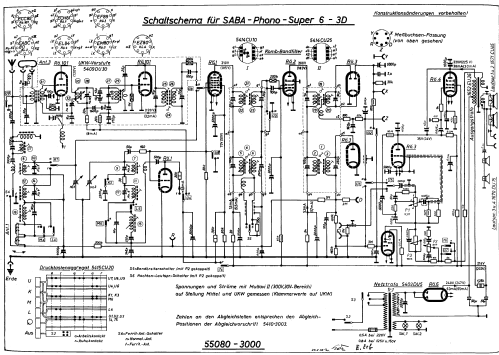 Phonosuper 6-3D; SABA; Villingen (ID = 10181) Radio