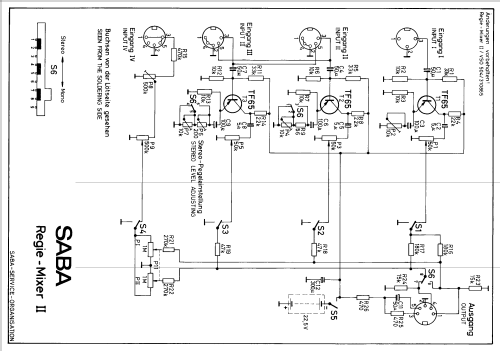 Regie Mixer II ; SABA; Villingen (ID = 2557890) Ampl/Mixer