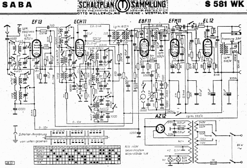 S-581WK 581WK; SABA; Villingen (ID = 3108630) Radio