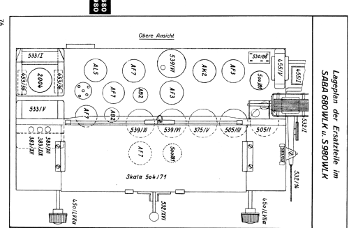 S-980WLK 980WLK; SABA; Villingen (ID = 2604537) Radio