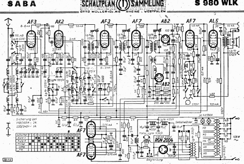 S-980WLK 980WLK; SABA; Villingen (ID = 3102360) Radio