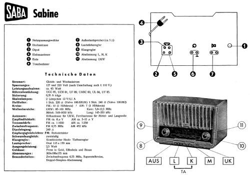 Sabine 55070 - 3000a; SABA; Villingen (ID = 10186) Radio