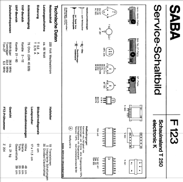 Schauinsland Electronic T 250; SABA; Villingen (ID = 2054855) Television