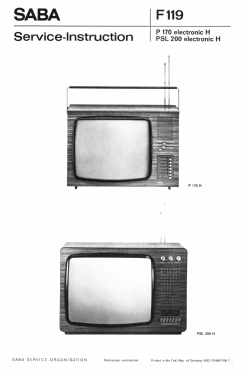 Schauinsland P170 electronic H; SABA; Villingen (ID = 3072761) Television