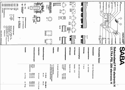 Schauinsland P170 electronic H; SABA; Villingen (ID = 398198) Television