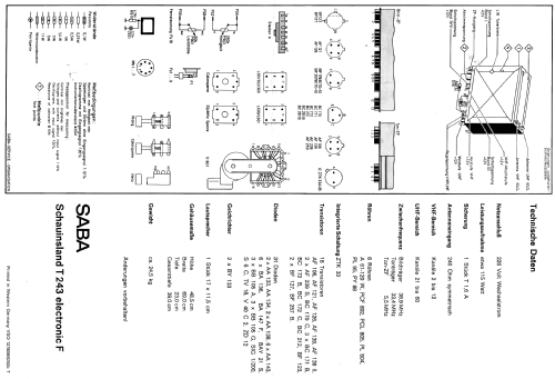 Schauinsland T243 electronic F; SABA; Villingen (ID = 2049871) Television