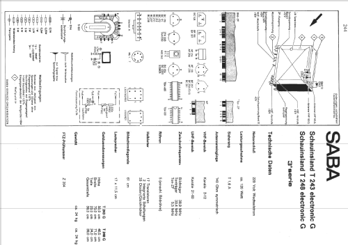 Schauinsland T243 electronic G; SABA; Villingen (ID = 994996) Television